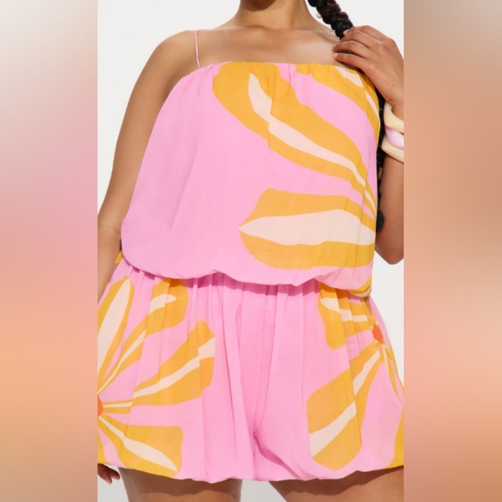 Fashion Nova Plus Size Pink Romper
